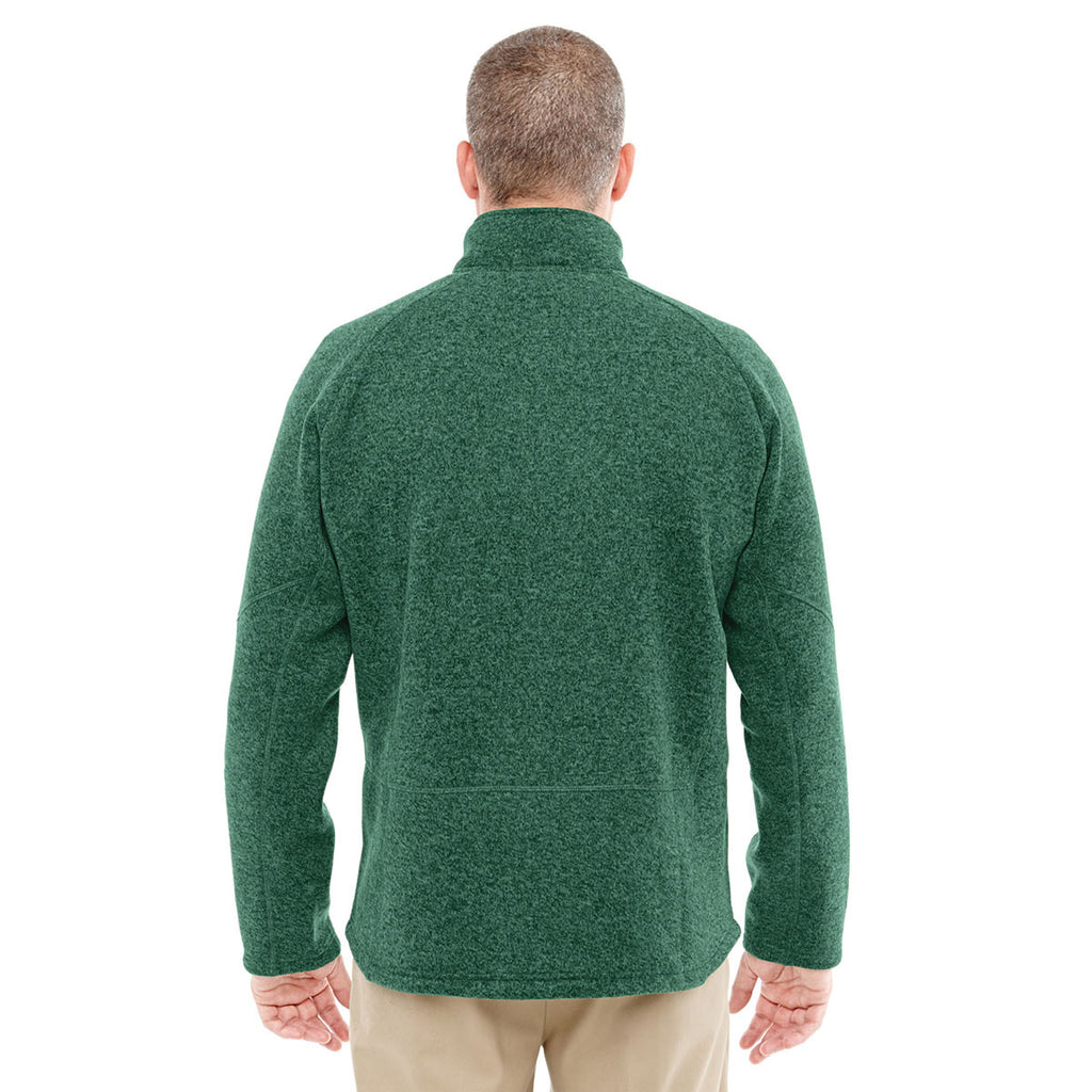 Devon & Jones Men's Forest Heather Bristol Sweater Fleece Quarter-Zip