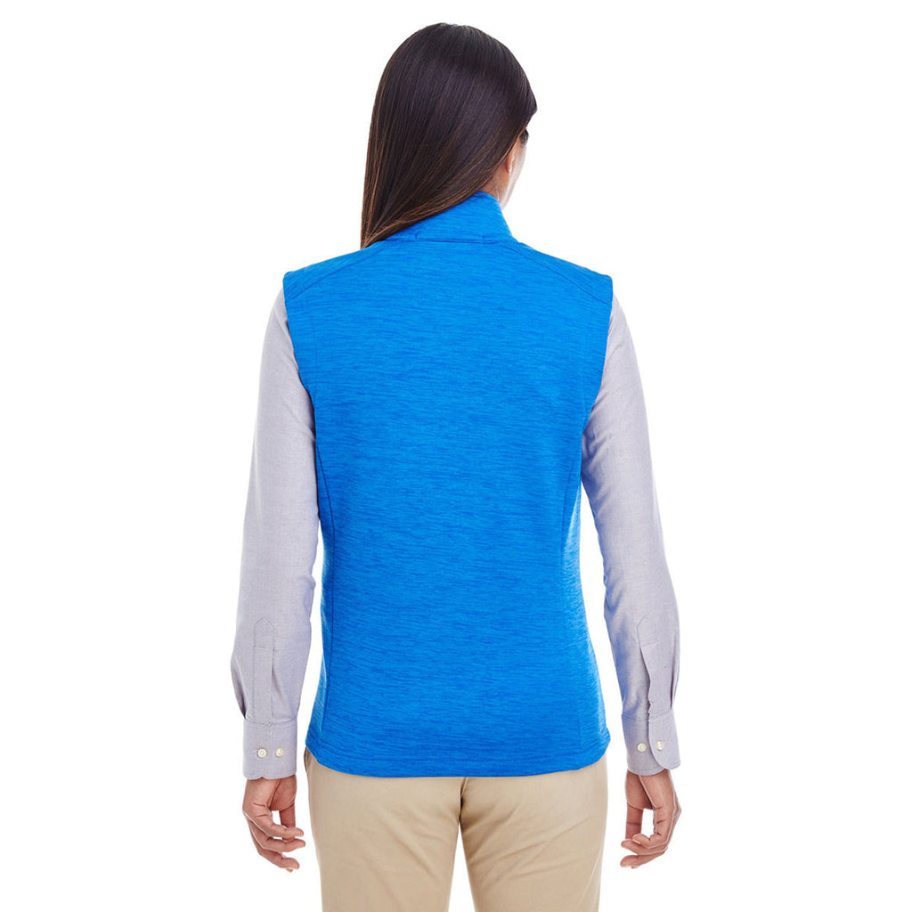 Devon & Jones Women's French Blue Heather Newbury Melange Fleece Vest