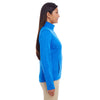 Devon & Jones Women's French Blue Heather Newbury Melange Fleece Quarter-zip