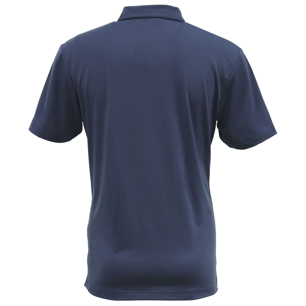 BAW Men's Navy Solid Spandex Polo