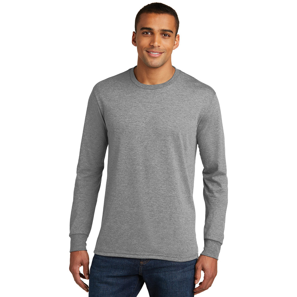 District Men's Grey Frost Perfect Tri Long Sleeve Crew Tee