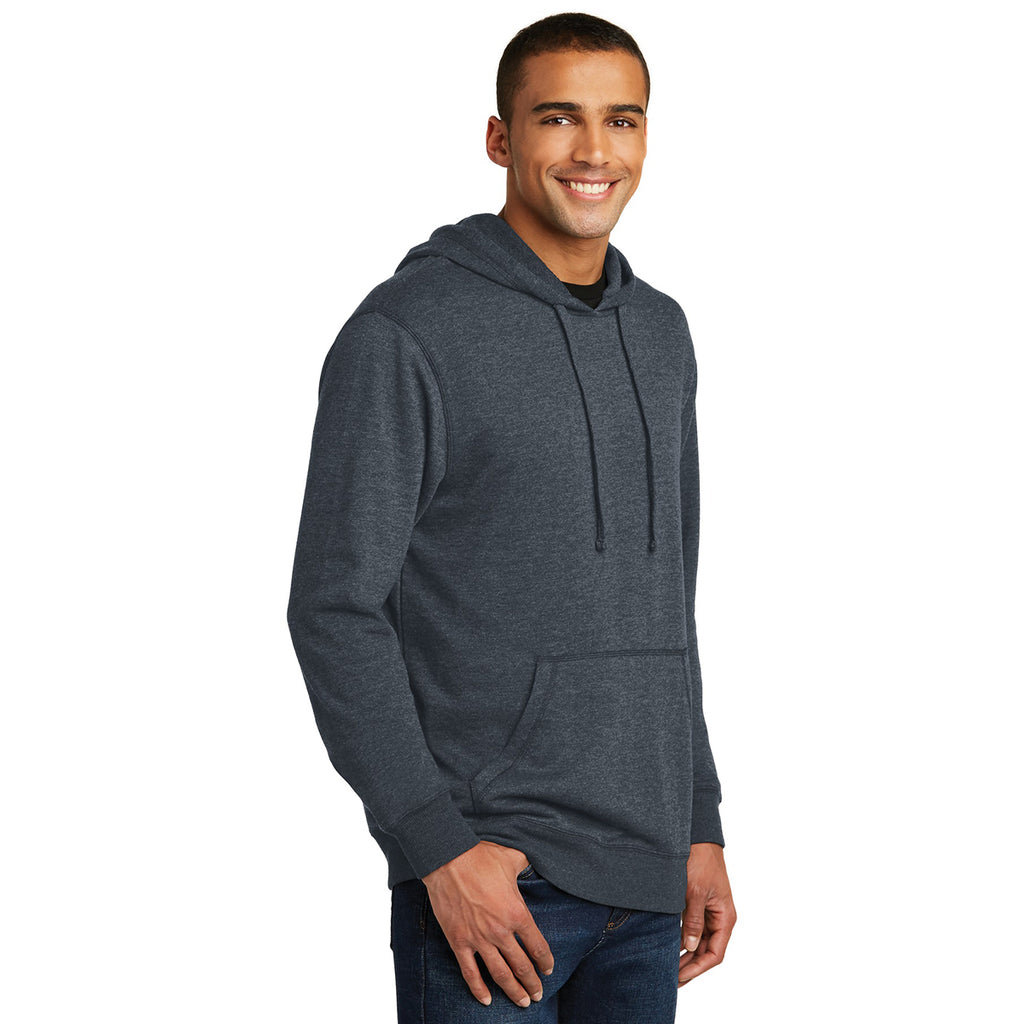 District Men's Heathered Navy Lightweight Fleece Hoodie