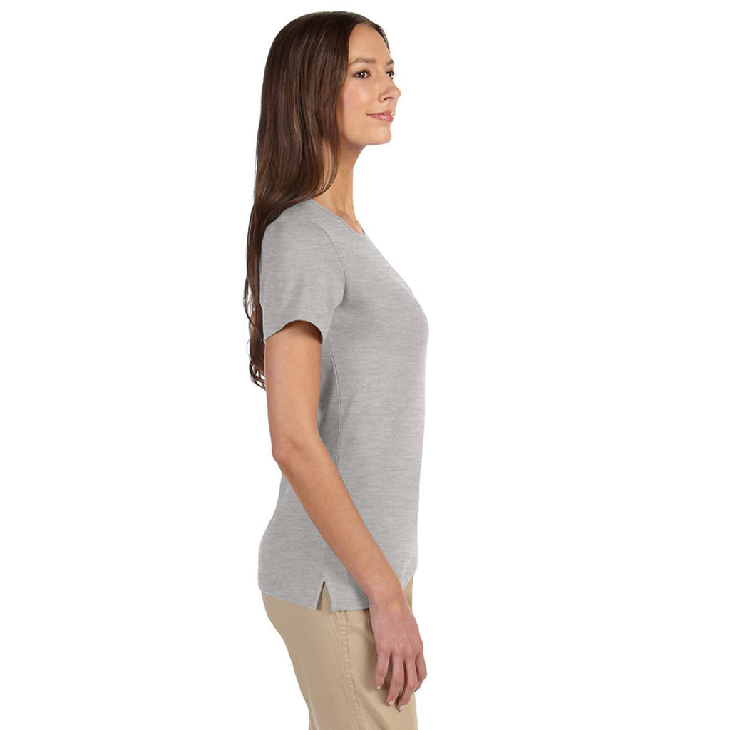 Devon & Jones Women's Grey Heather Perfect Fit Shell T-Shirt