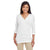 Devon & Jones Women's White Perfect Fit Y-Placket Convertible Sleeve Knit Top