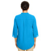 Devon & Jones Women's Ocean Blue Perfect Fit 3/4-Sleeve Crepe Tunic