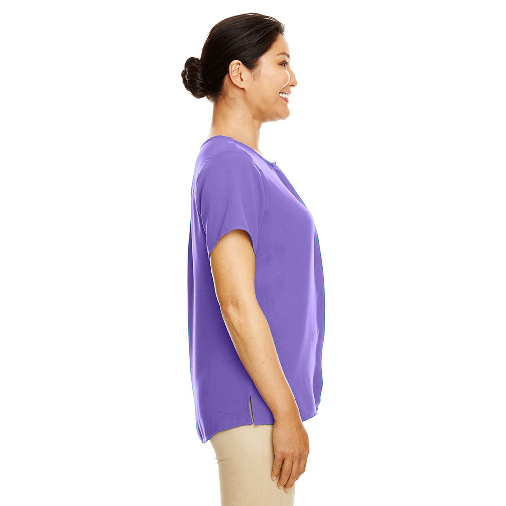 Devon & Jones Women's Grape Perfect Fit Short-Sleeve Crepe Blouse