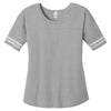 District Women's Heathered Nickel/White Scorecard Tee