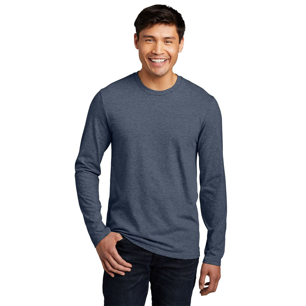 District Men's Heathered Navy Very Important Tee Long Sleeve