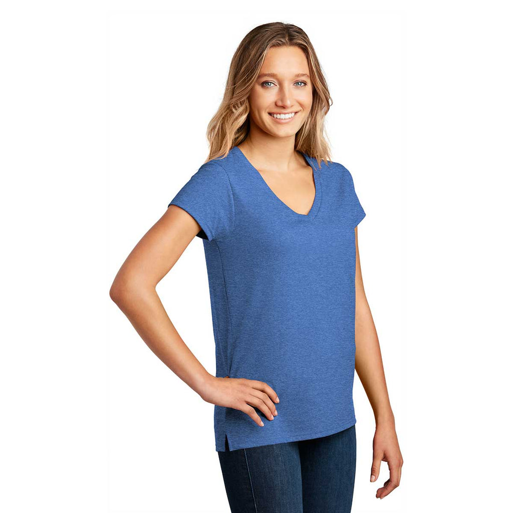 District Women's Blue Heather Re-Tee V-Neck