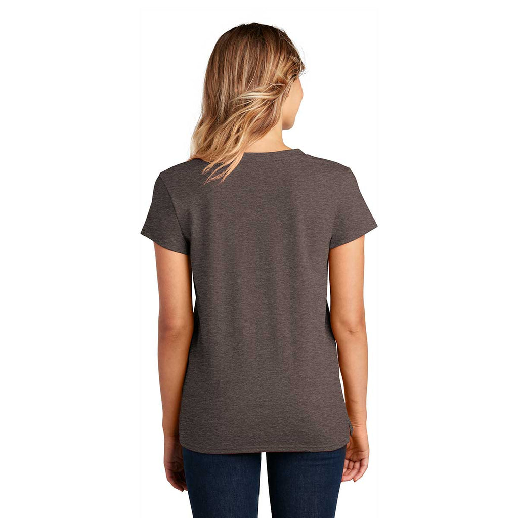 District Women's Deep Brown Heather Re-Tee V-Neck