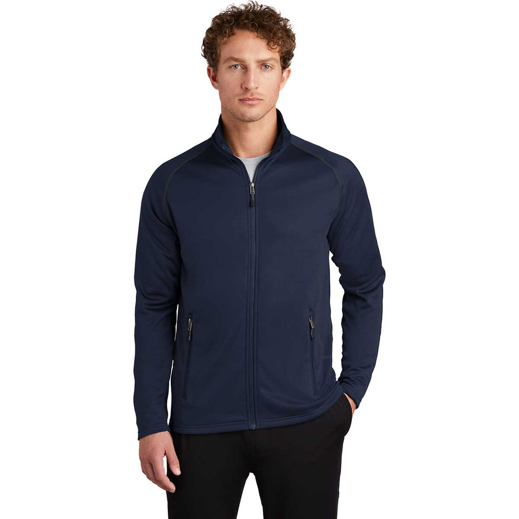 Eddie Bauer Men's River Blue Smooth Fleece Base Layer Full-Zip