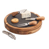 Logomark Natural Normandy Swivel Base Cheese/Wine Set