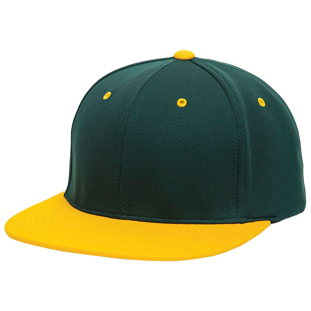 Pacific Headwear Dark Green/Gold Premium P-Tec FlexFit Cap