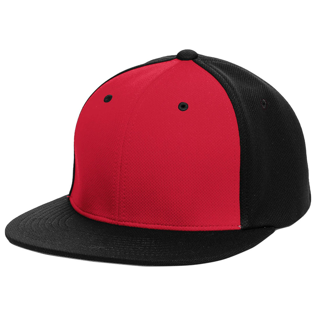 Pacific Headwear Red/Black/Black Premium P-Tec FlexFit Cap