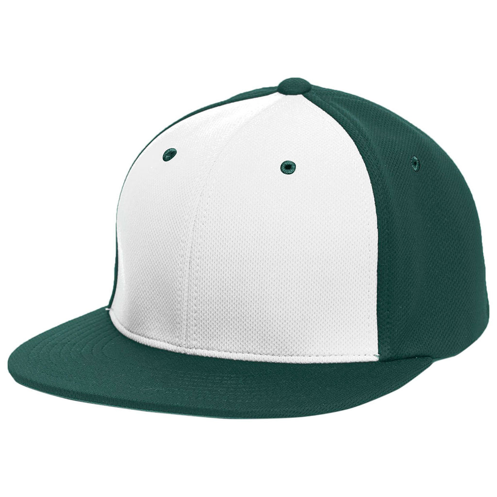 Pacific Headwear White/Dark Green/Dark Green Premium P-Tec FlexFit Cap