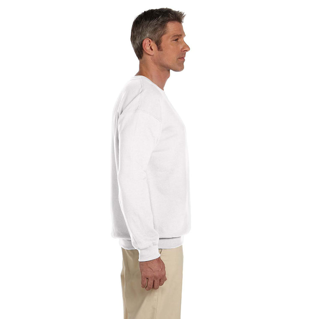 Hanes Men's White 9.7 oz. Ultimate Cotton 90/10 Fleece Crew