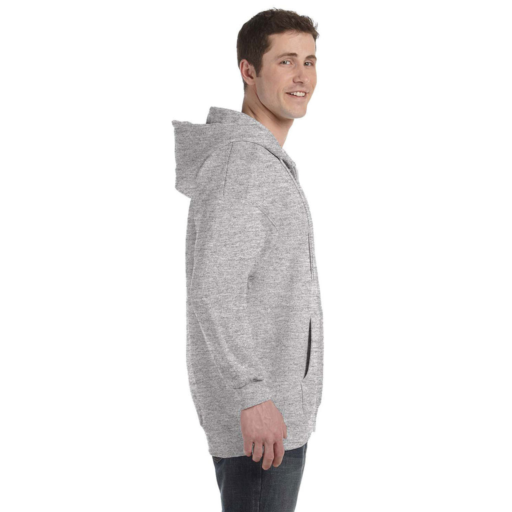 Hanes Men's Light Steel 9.7 oz. Ultimate Cotton 90/10 Full-Zip Hood