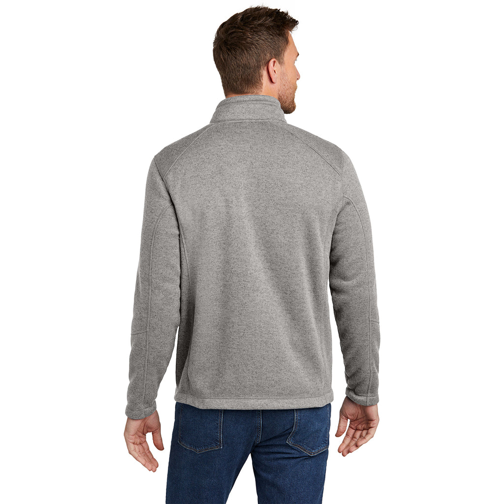 Port Authority Men's Deep Smoke Heather Arc Sweater Fleece Jacket