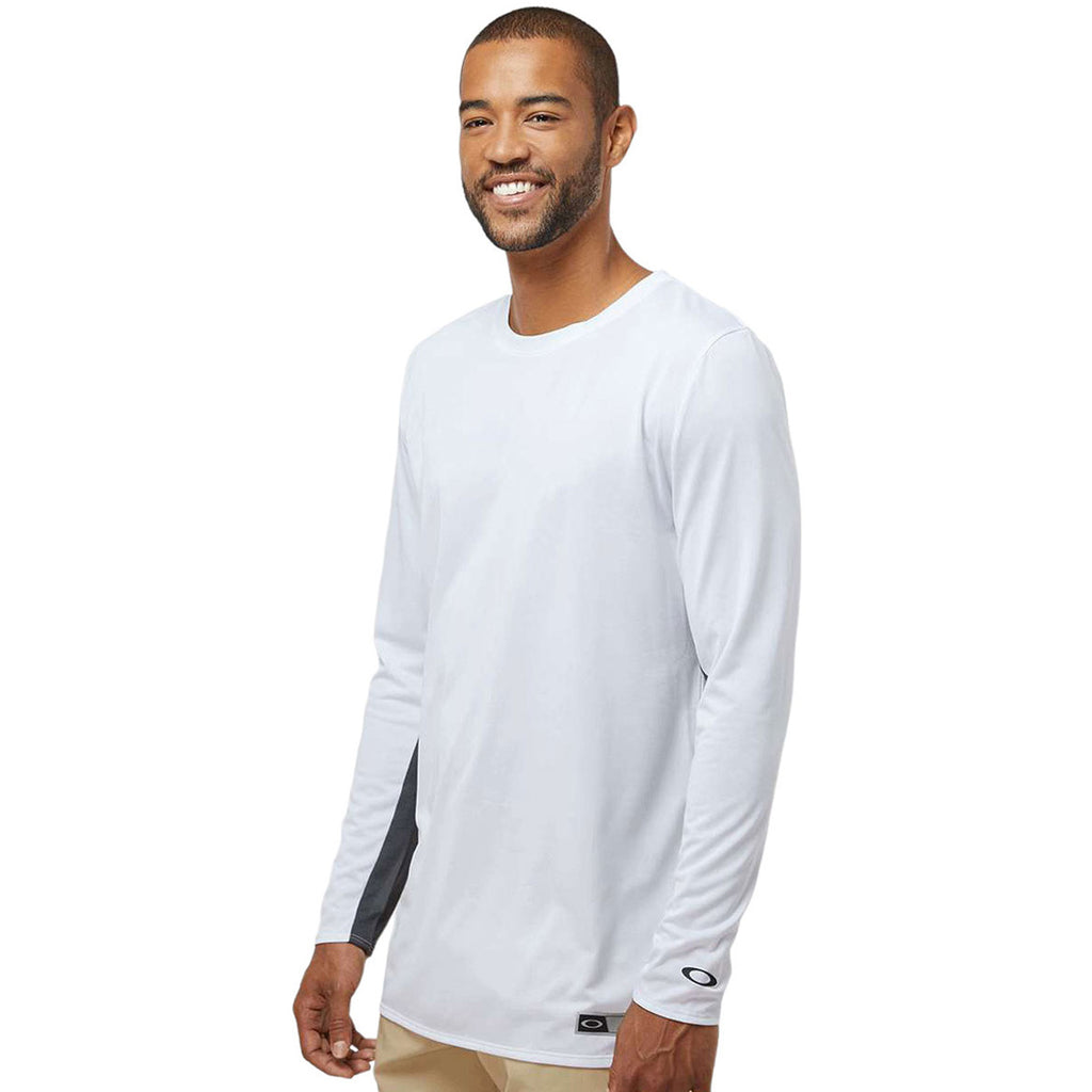 Oakley Men's White Team Issue Hydrolix Long Sleeve T-Shirt