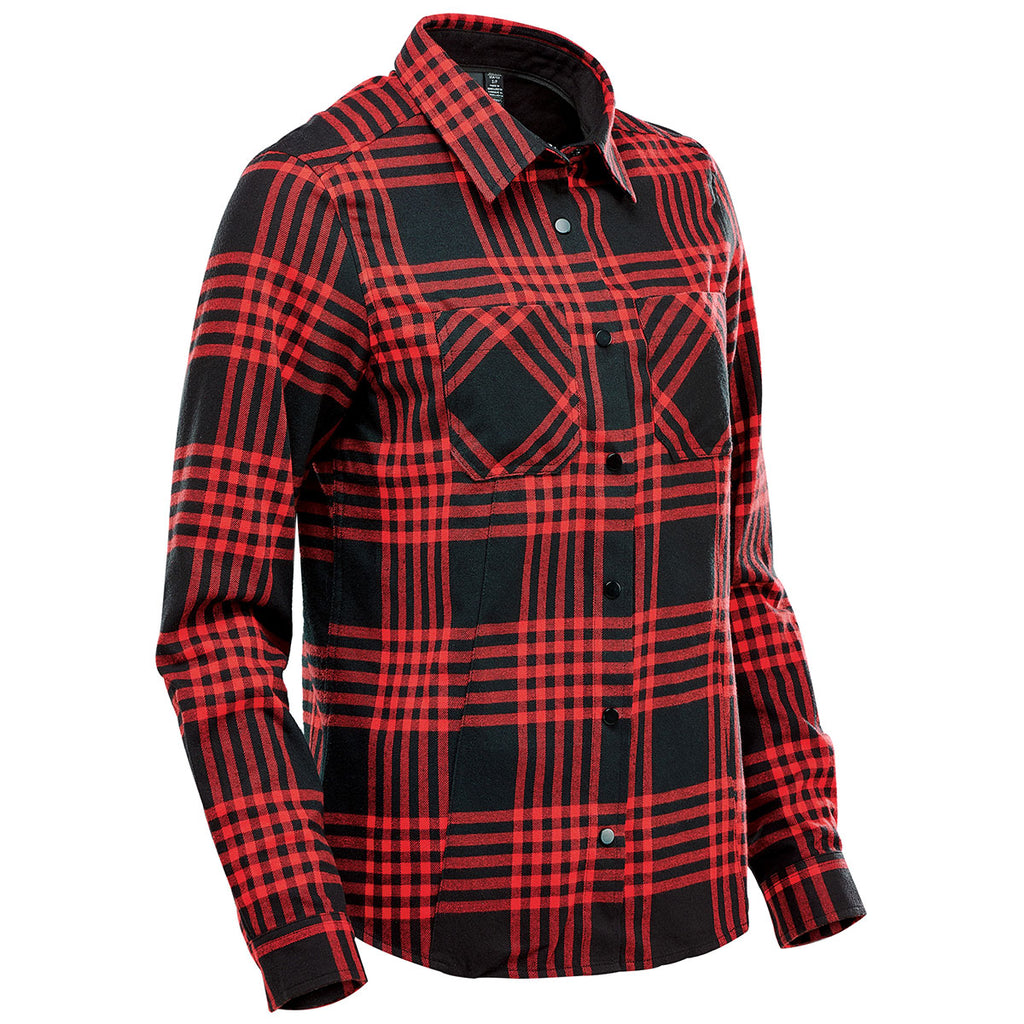 Stormtech Women's Red/ Black Santa Fe Long Sleeve Shirt