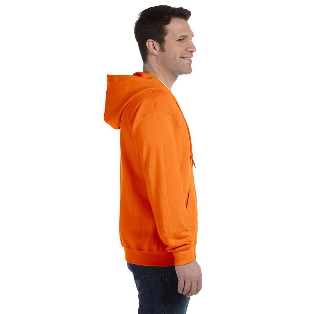 Gildan Unisex Safety Orange Heavy Blend 50/50 Full Zip Hoodie