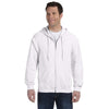 Gildan Unisex White Heavy Blend 50/50 Full Zip Hoodie