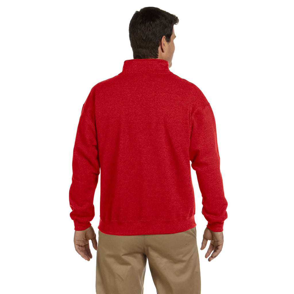 Gildan Men's Red Heavy Blend 8 oz. Vintage Cadet Collar Sweatshirt