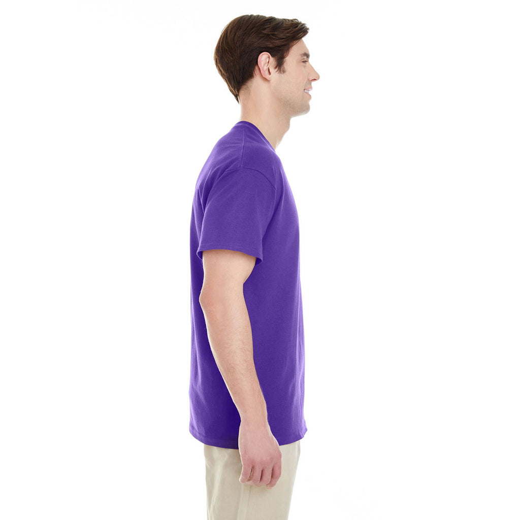 Gildan Men's Purple Heavy Cotton 5.3 oz. Pocket T-Shirt