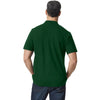 Gildan Men's Forest Green Softstyle Double Pique Polo