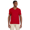 Gildan Men's Cherry Red Softstyle 4.5 oz. V-Neck T-Shirt