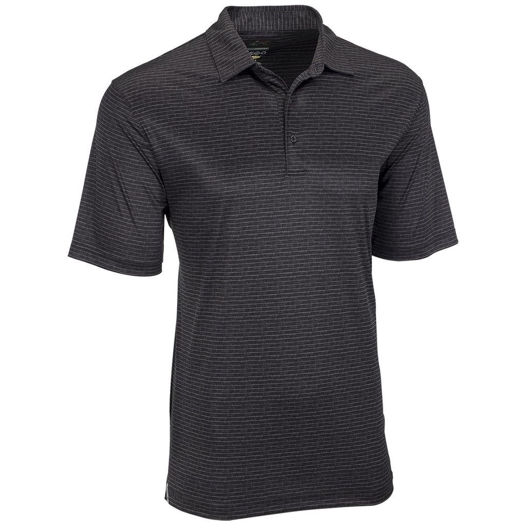 Greg Norman Men's Black Microlux Cart Print Polo