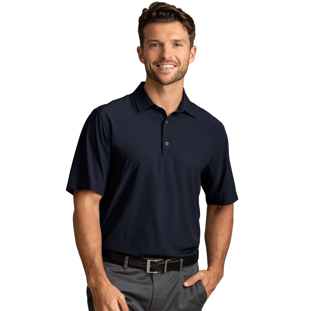 Greg Norman Men's Navy X-Lite 50 Solid Woven Polo