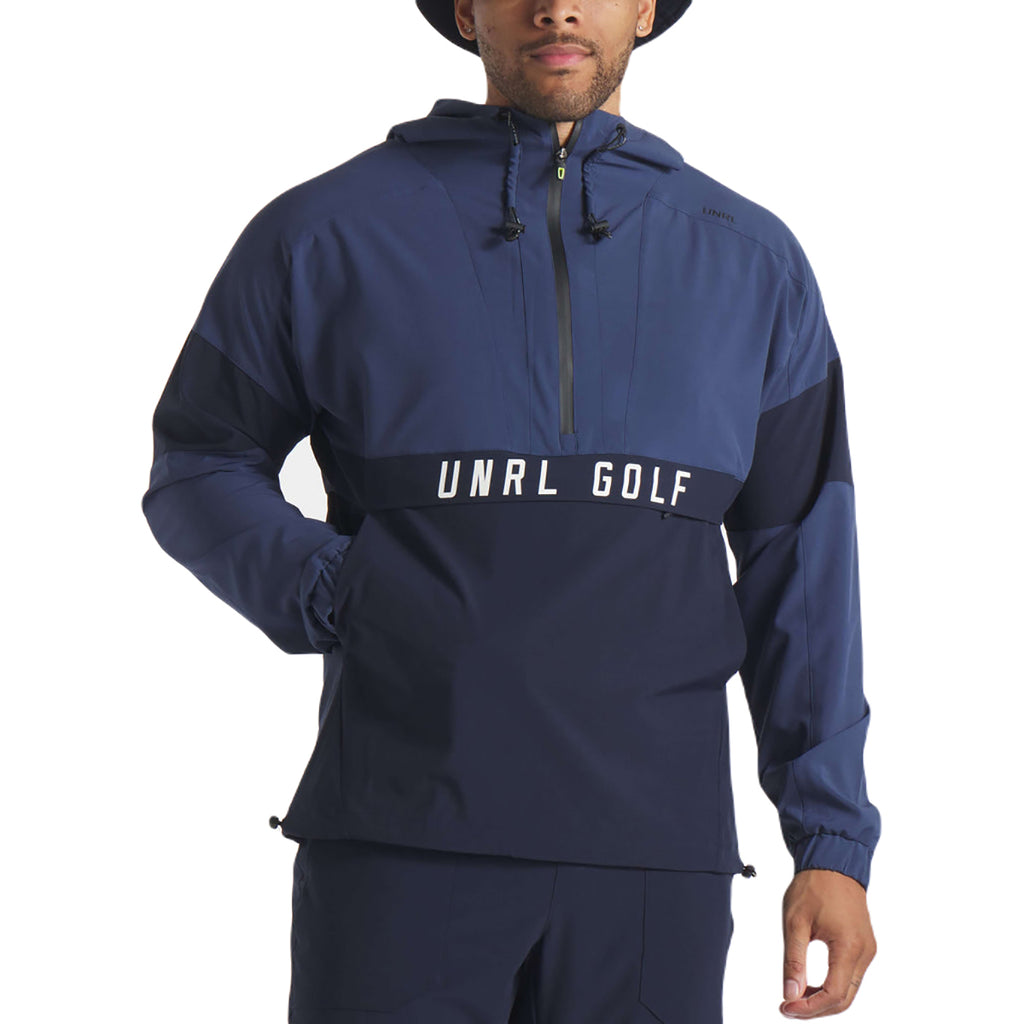 UNRL Men's Harbor Navy Golf DWR Track Jacket