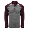 Levelwear Men's Heather Grey/Maroon Vandal Quarter Zip