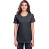 Fruit of the Loom Women's Black Ink Heather ICONIC T-Shirt