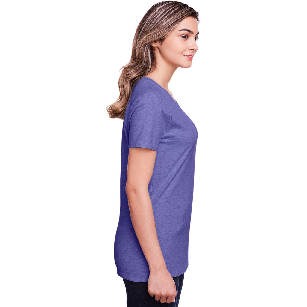 Fruit of the Loom Women's Retro Heather Purple ICONIC T-Shirt