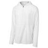 Sport-Tek Men's White Repeat 1/2-Zip Long Sleeve Hooded Jacket