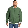 Sport-Tek Men's Forest Green Insulated Varsity Jacket