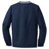 Sport-Tek Men's True Navy/White Tipped V-Neck Raglan Wind Shirt