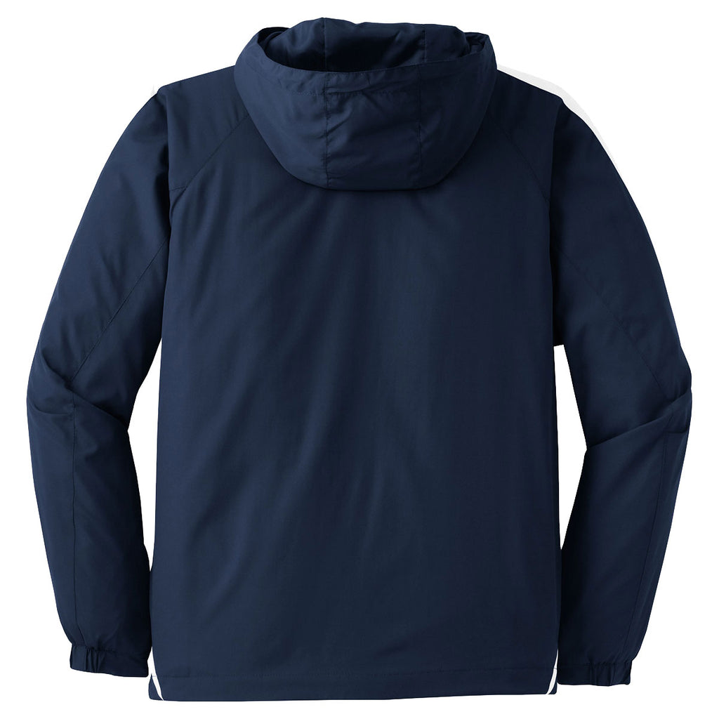 Sport-Tek Men's True Navy/White Colorblock Raglan Anorak