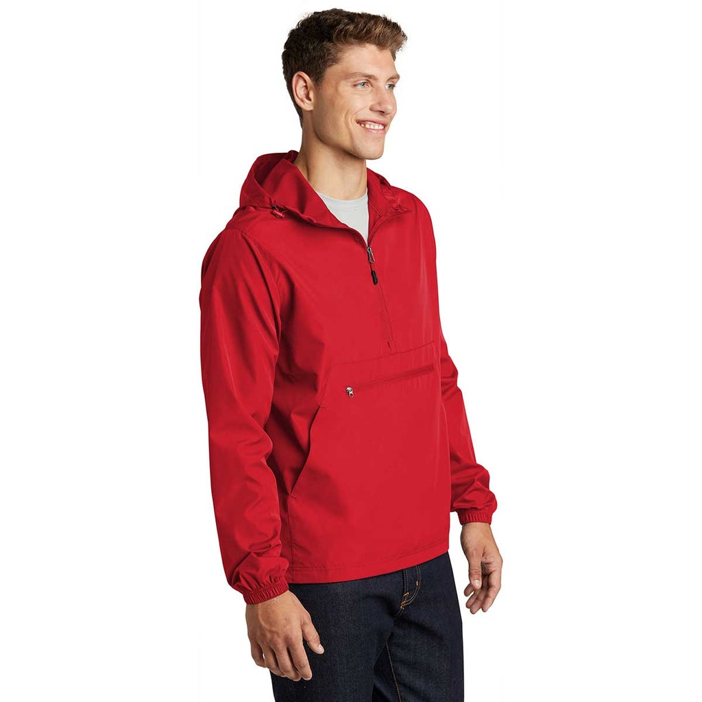 Sport-Tek Men's True Red Packable Anorak