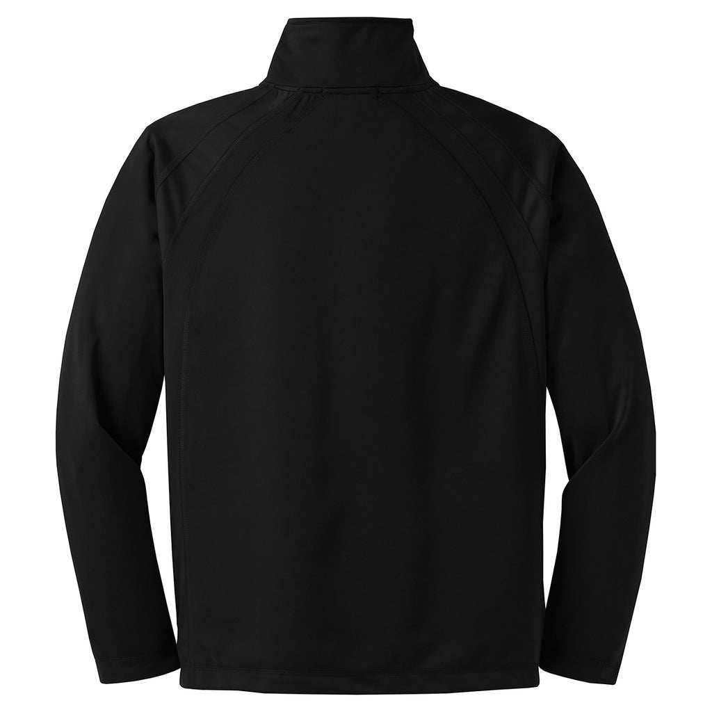 Sport-Tek Men's Black/Black Tricot Track Jacket