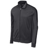 Sport-Tek Men's Graphite Grey/Black Tricot Track Jacket