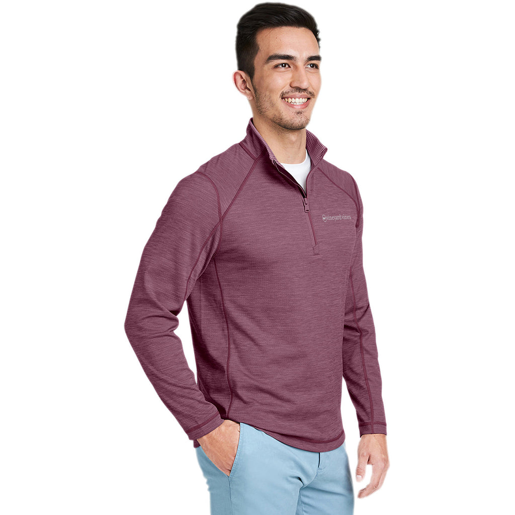 Vineyard Vines Men's Collegiate Burgundy Sankaty Quarter-Zip Pullover