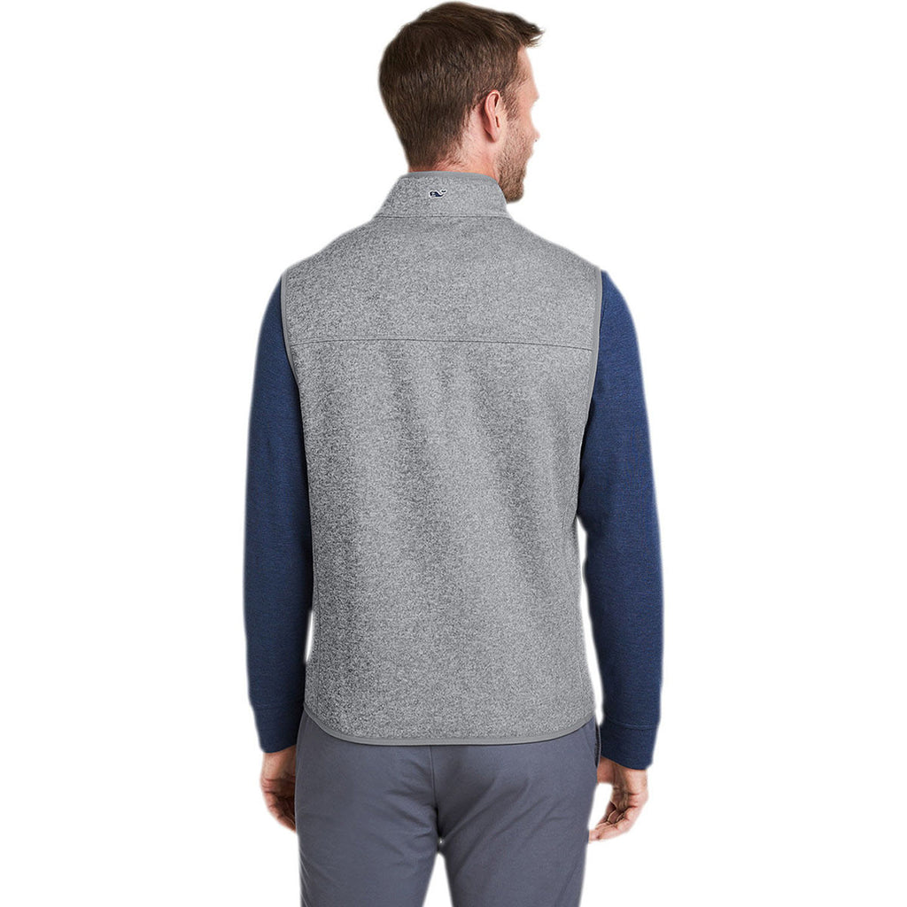 Vineyard Vines Men's Grey Heather Mountain Sweater Fleece Vest