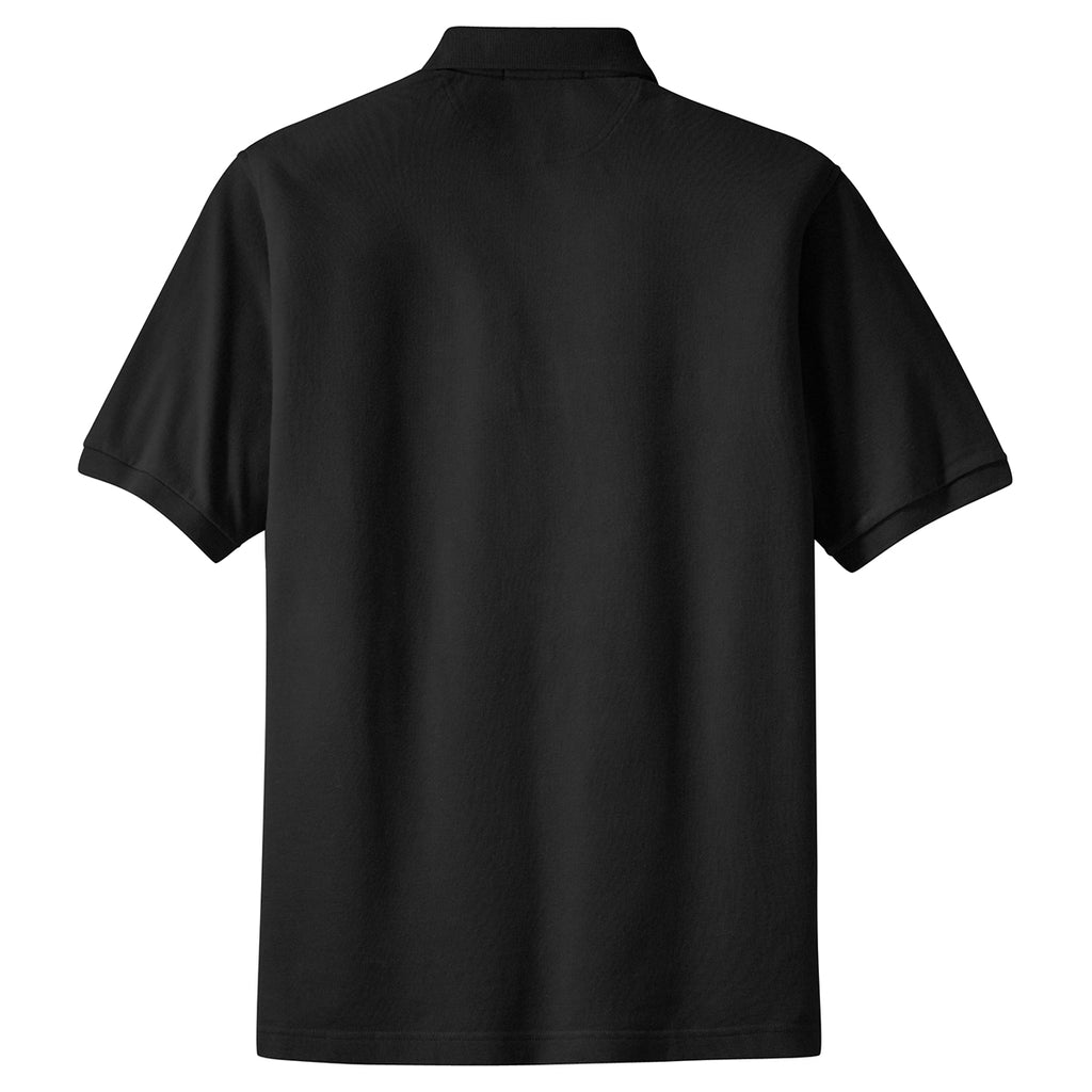 Port Authority Men's Black S/S Cotton Pique Knit Polo