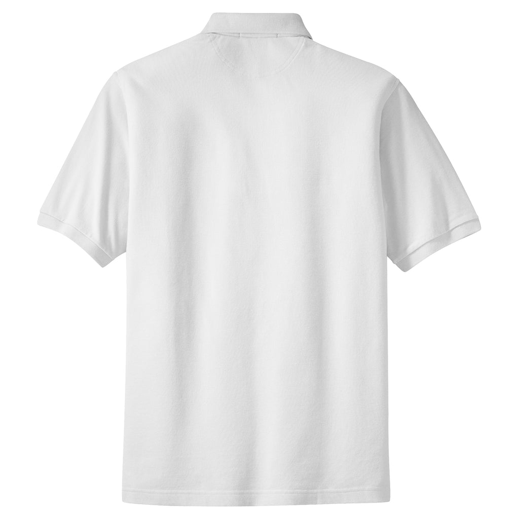 Port Authority Men's White S/S Cotton Pique Knit Polo