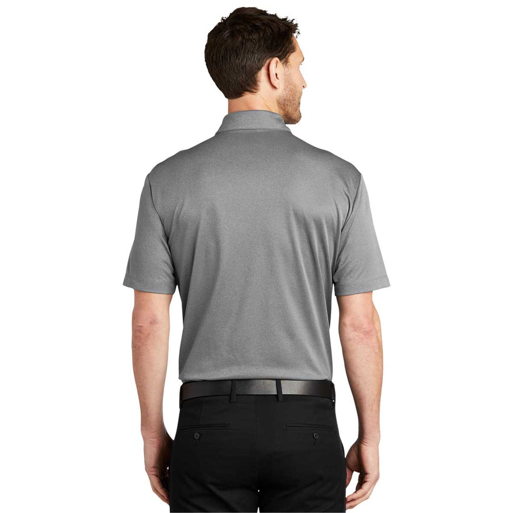 Port Authority Men's Shadow Grey Heather Heathered Silk Touch Performance Polo