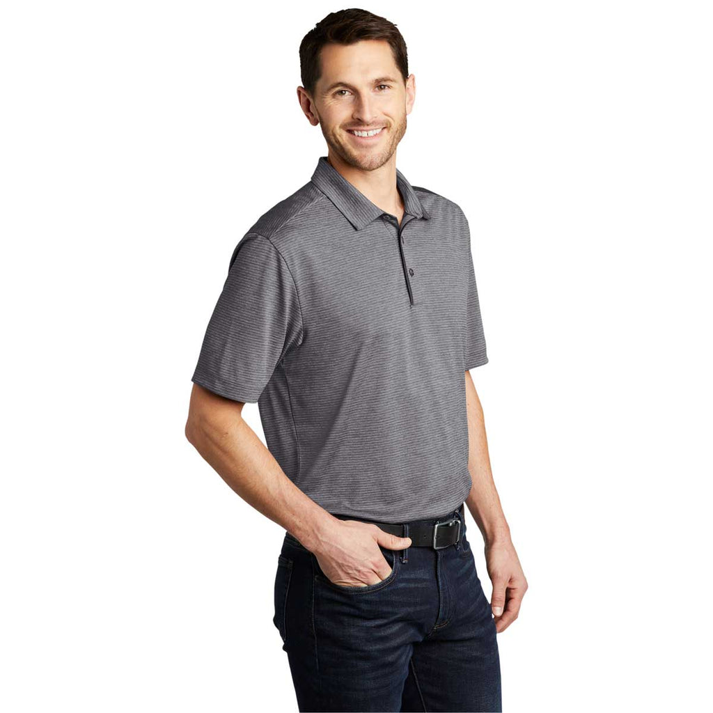 Port Authority Men's Shadow Grey Shadow Stripe Polo