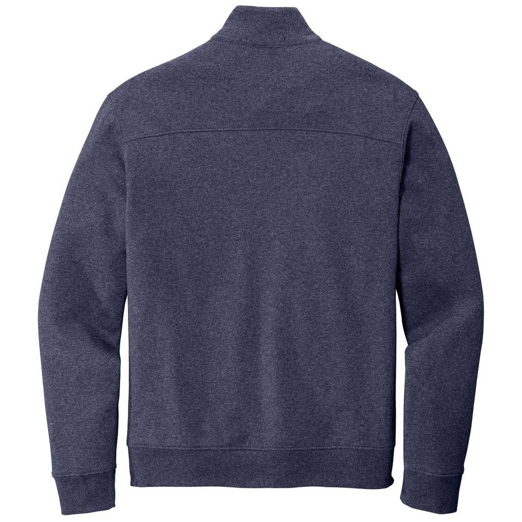 Port Authority Men's Estate Blue Heather/Charcoal Heather Interlock Full-Zip